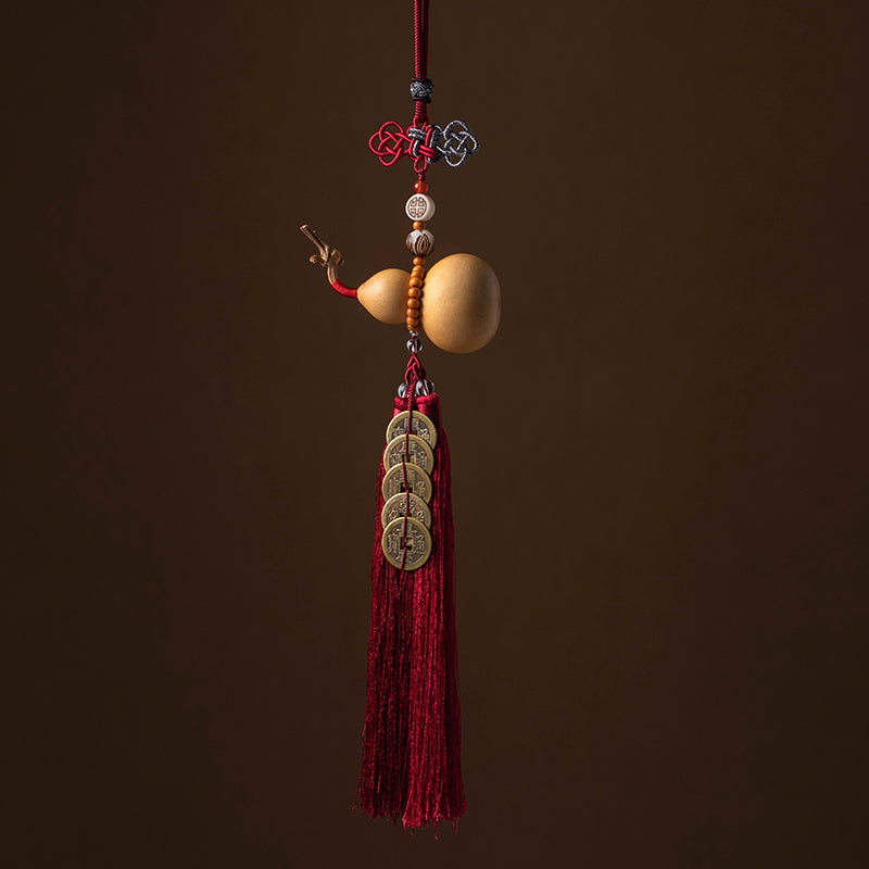 Buddha Stones Feng Shui Monety Tykwa Chiński Węzeł Szczęśliwe Monety Pięć Cesarskich Pieniędzy Bogactwo Frędzle Dekoracja