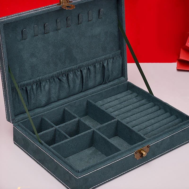 Buddha Stones Prosty Design Organizer na biżuterię Jednowarstwowy flanelowy organizer na biżuterię z zamkiem - image 4