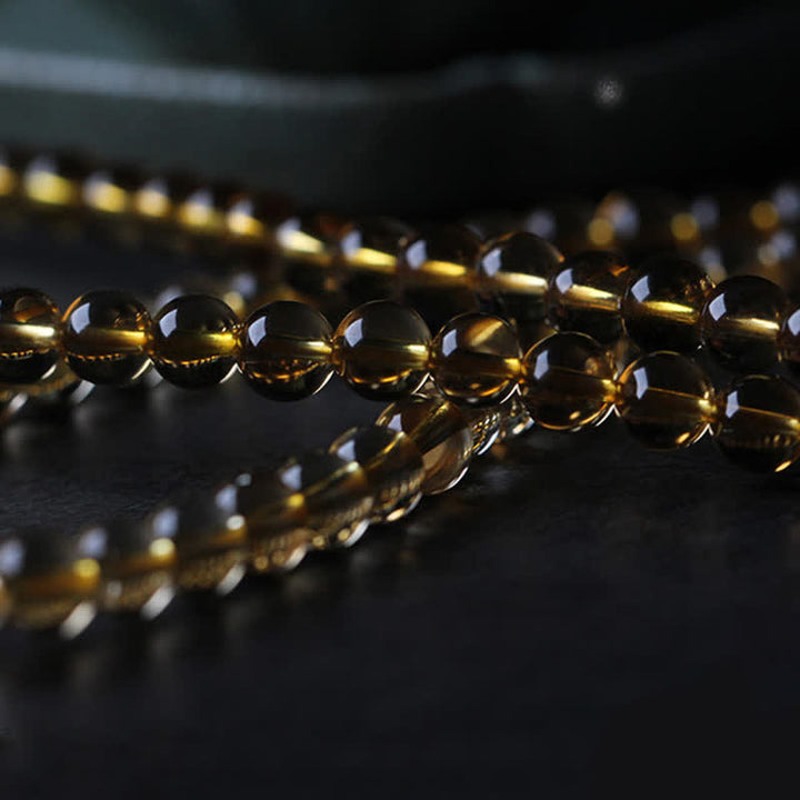 108 Mala Beads Naturalny Cytryn Bursztyn Peace Buckle Czerwony Agat PiXiu Ochrona Bransoletka Charm