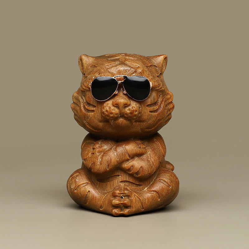 Buddha Stones Małe Zielone Drzewo Sandałowe Tygrys Grawerowane Pozytywne Dekoracje Biurka