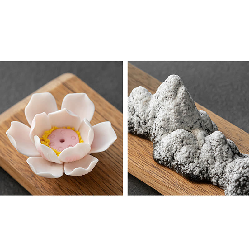 Buddha Stones Kwiat Lotosu Tathagata Kwan Yin Avalokitesvara Ksitigarbha Medytacja Ceramiczny Kadzidełko Dekoracja