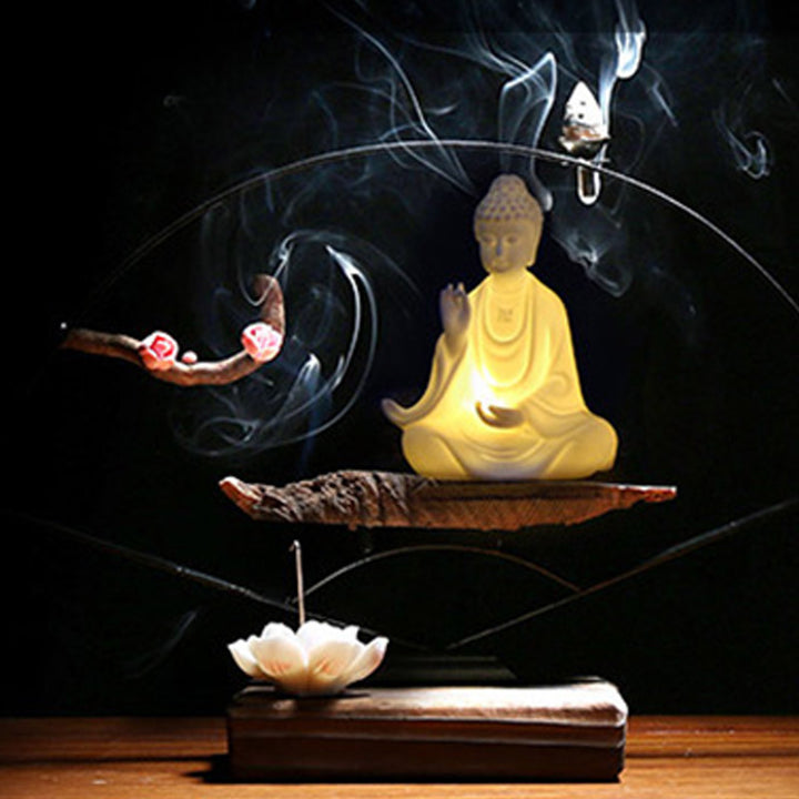 Budda Awalokiteśwara Ksitigarbha Bodhisattwa Błogosławieństwo Ceramiczna dekoracja LED