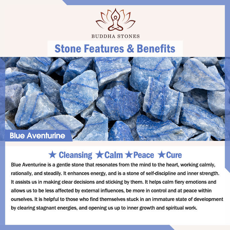 Bransoletka lecznicza Buddha Stones Natural Crystal Blue Aventurine