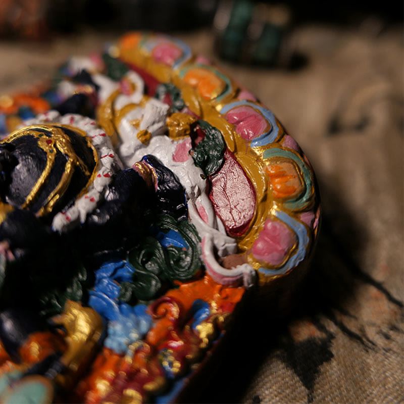 Buddha Stones Mini Daikokuten Bóg Bogactwa Budda Tybet Glina Spokój Dekoracja Domu