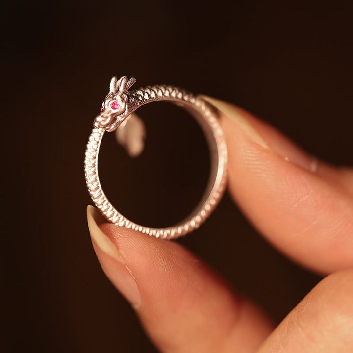 Buddha Stones 925 Srebro Sterling Vintage Rok Smoka Szczęście Ochrona Siła Regulowany Pierścień - image 14