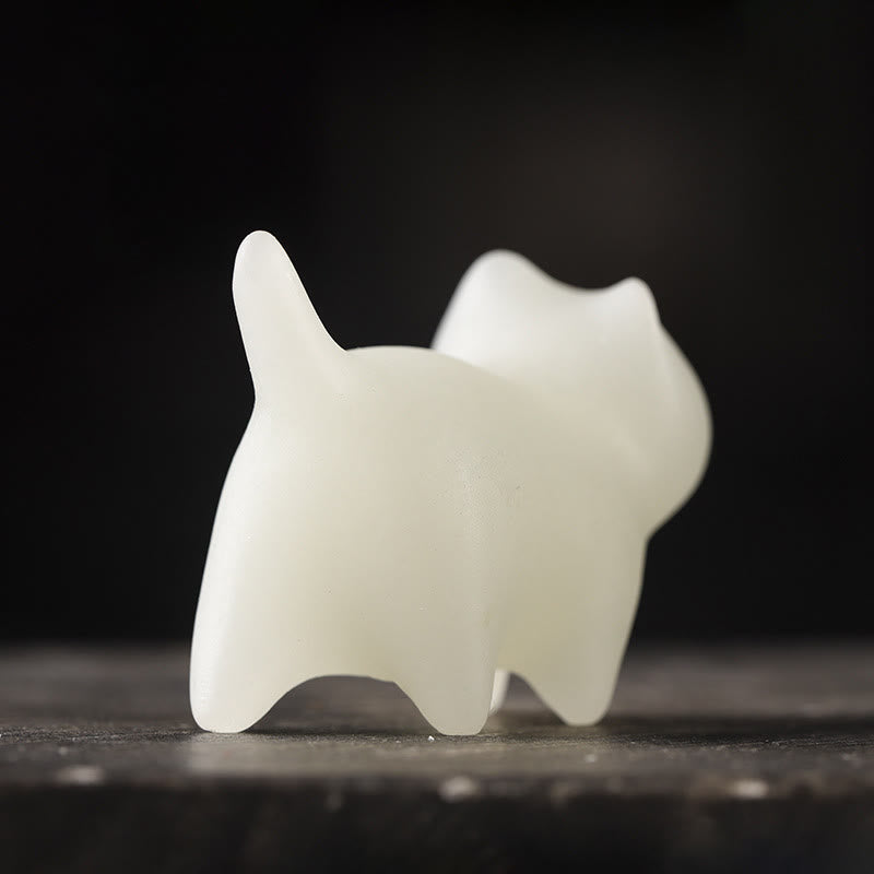 Buddha Stones 2szt. Mini słodkie koty Glowstone Luminous Lucky Cat Energy Decoration - image 7