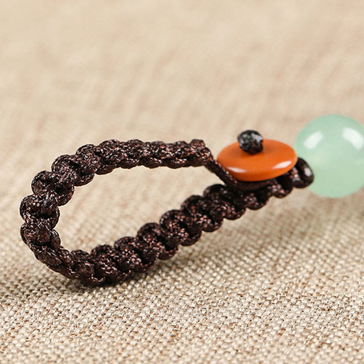 Buddha Stones Mini Mały Liść Czerwony Sandałowiec Drewno Hebanowe Szczęśliwy Kot Piękny Kotek Pokój Brelok Telefon Wiszący Dekoracja - image 8