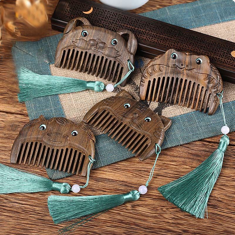 Chiński Zodiak Zielony Sandałowiec Pokój Mini Przenośny Grzebień