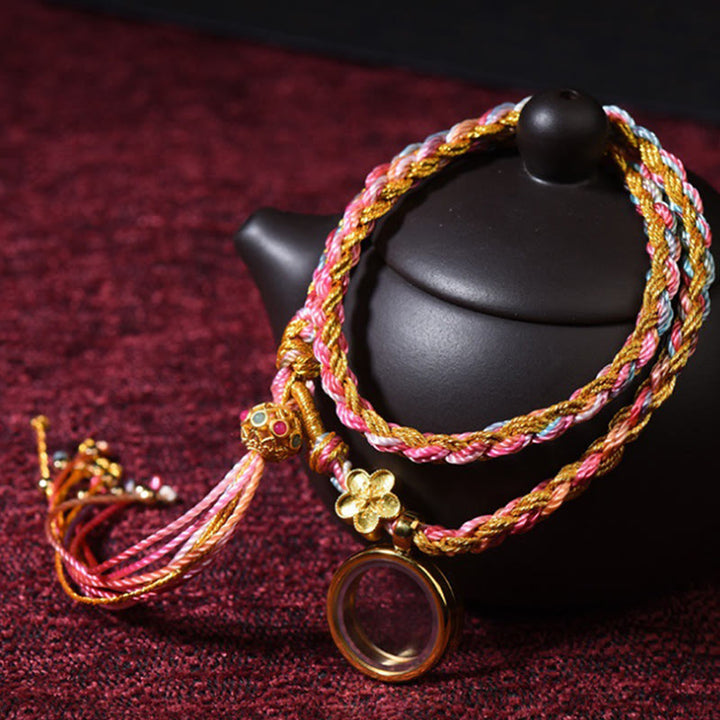 Buddha Stones Tybetańskie Ręcznie Robione Szczęście Kolorowy Sznurek Pojedynczy Podwójny Owijany Bransoletka Pleciona