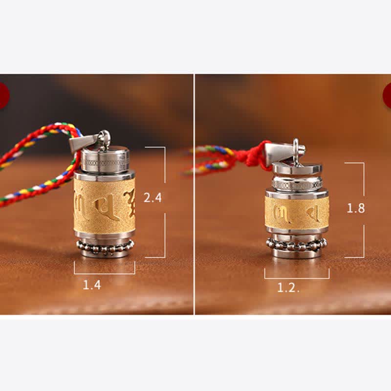 Buddha Stones Tybet Om Mani Padme Hum Shurangama Mantra Tytanowa stal Mądrość Amulet Naszyjnik Wisiorek - image 18