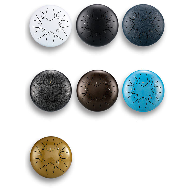 Buddha Stones językowy ze stali Dźwięk uzdrawiający Medytacja Wzór lotosu Zestaw perkusyjny 8 nut 6-calowy instrument perkusyjny