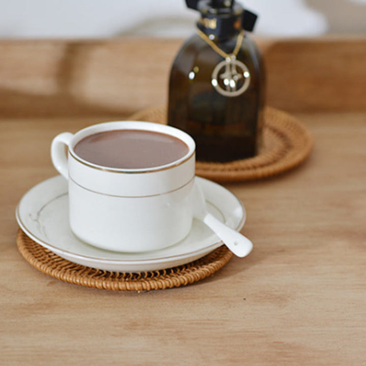 Ceramiczny Kwiatowy Wzór Rattanowy Podkładka Pod Kubek Pod Filiżankę