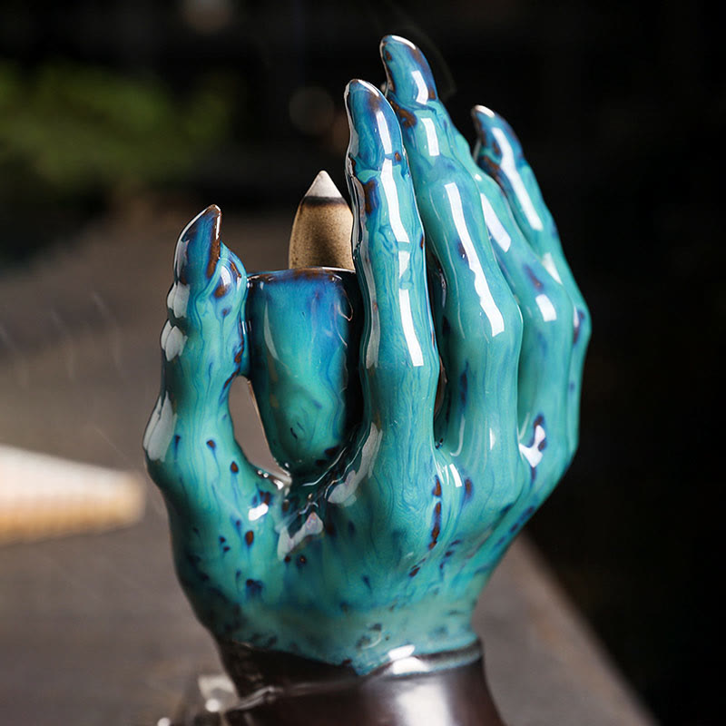 Buddha Stones Halloween Duch Ręka Czaszka Głowa Ceramiczny Pokój Uzdrawiający Kadzidło Palnik Dekoracja