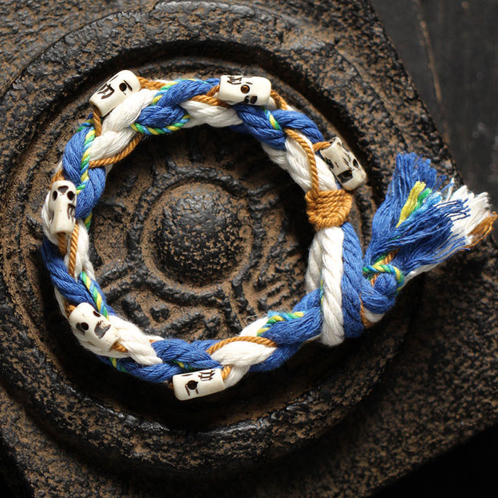 Buddha Stones Tybetańskie Zakiram Bogini Bogactwa Koraliki Grawerowane Ręcznie Bransoletka Szczęścia