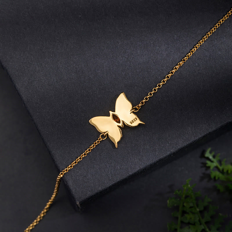 Bransoletka z łańcuszkiem motylkowym i cyrkoniami w kolorze srebra próby 925 z Buddha Stones