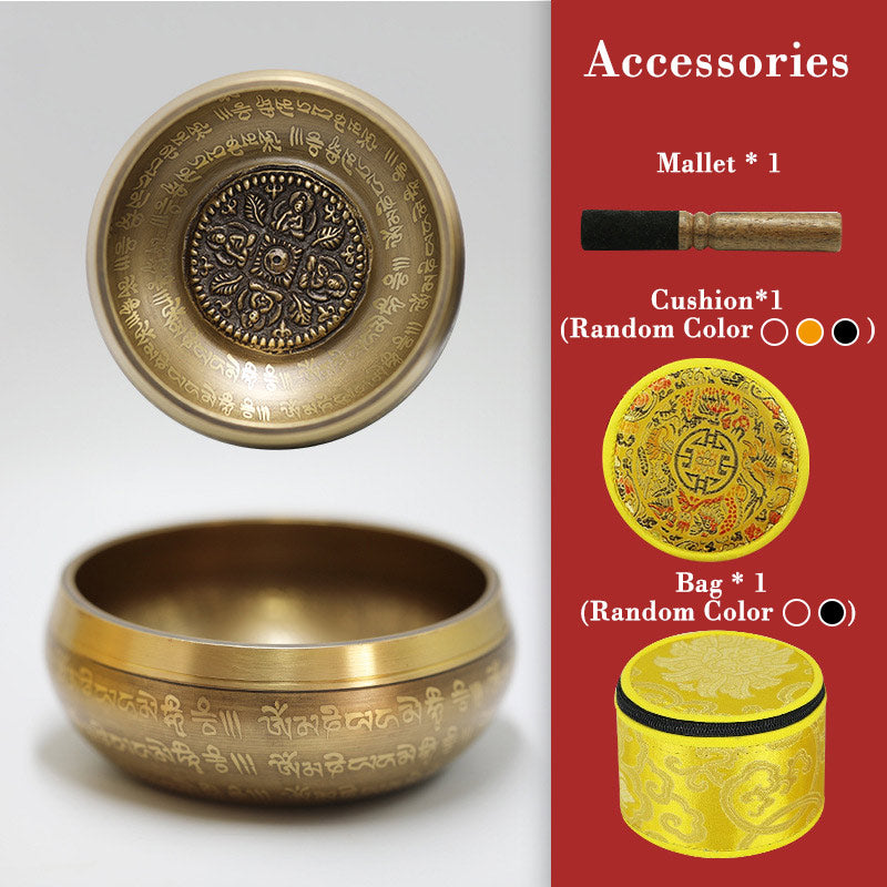 Buddha Stones Tybetańska misa dźwiękowa ręcznie robiona do jogi, uważności i medytacji, zestaw mis śpiewających