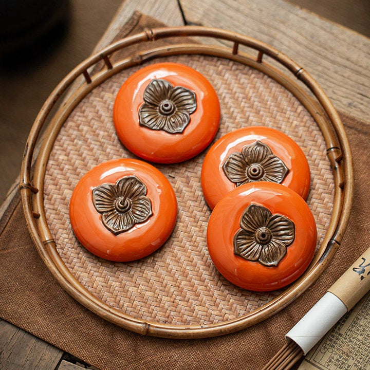 Kadzielnica ceramiczna Persimmon Meditation Healing Incense Burner Uchwyty na kadzidełka