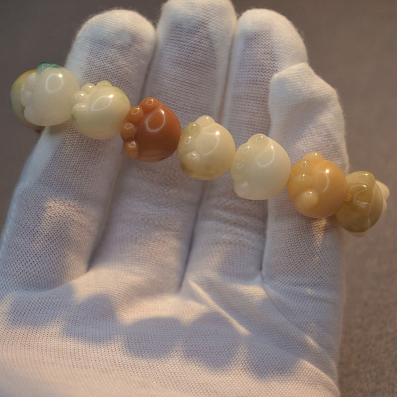 Wielowarstwowa bransoletka z Buddha Stones z nasionami Bodhi i słodkimi łapkami kota - image 9