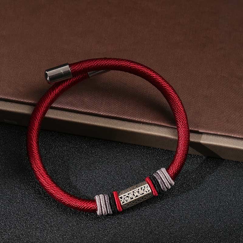 Bransoletka z Buddha Stones 925 ze srebra próby 925 Om Mani Padme Hum Peace Red String