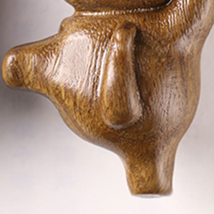 Buddha Stones Mini Zielone Drzewo Sandałowe Tańczący Kot Grawerowane Pozytywne Dekoracje Biurka - image 7