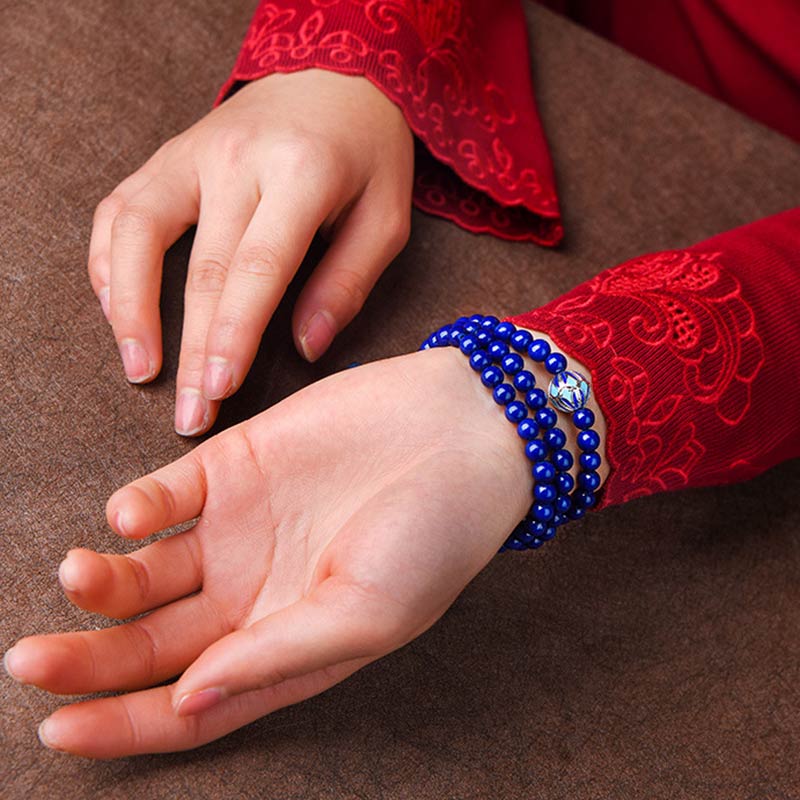 Bransoletka Buddha Stones Lazurite Yellow Agat Positive