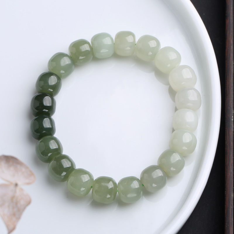 Bransoletka z Buddha Stones Gradient Jade Luck Blessing - Gradientowy jadeit - image 0