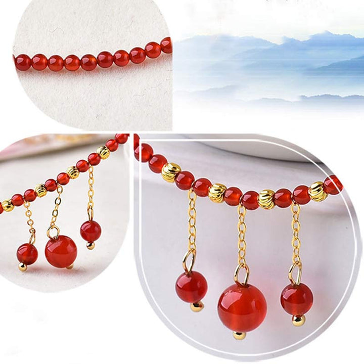 Bransoletka na kostkę Red Agate Confidence Calm