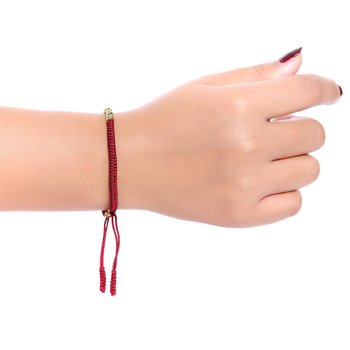 Buddha Stones Tybetańskie Ręcznie Robione Wielokolorowe King Kong Węzeł Szczęścia Siła Bransoletka Pleciona