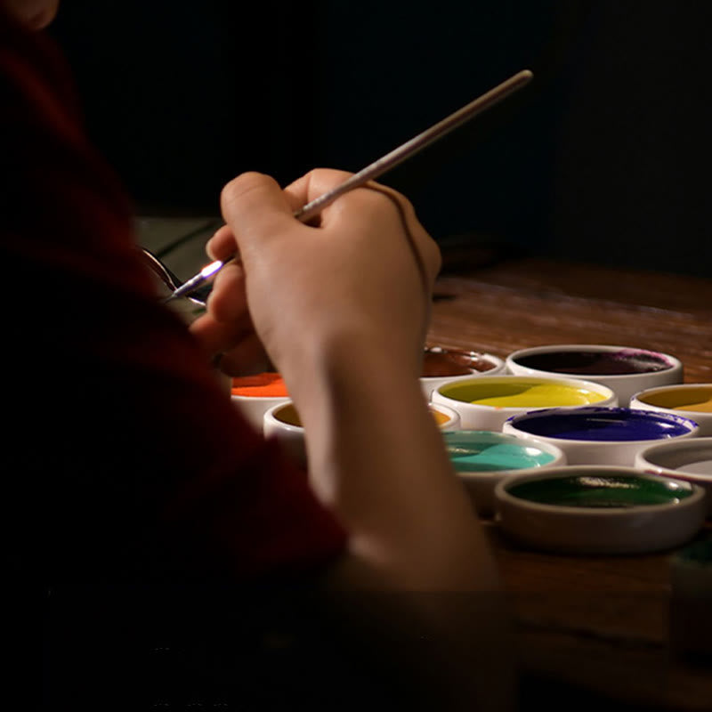 Buddha Stones Rok Smoka Malowane Ręcznie Chińskie Zodiak Palisander Rzeźbiony Spokojny Brelok