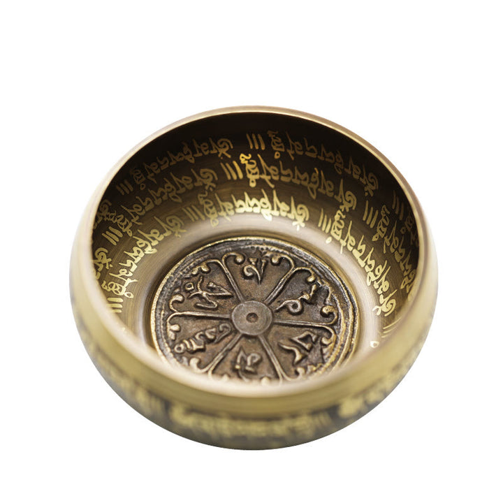 Buddha Stones Tybetańska misa dźwiękowa do medytacji, ręcznie robiona do uzdrawiania i uważności, zestaw mis śpiewających