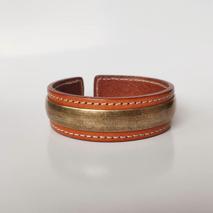 Buddha Stones 2szt. Om Mani Padme Hum Smok Feniks Miedziana Skórzana Bransoletka Pokoju Mankiet Bangle