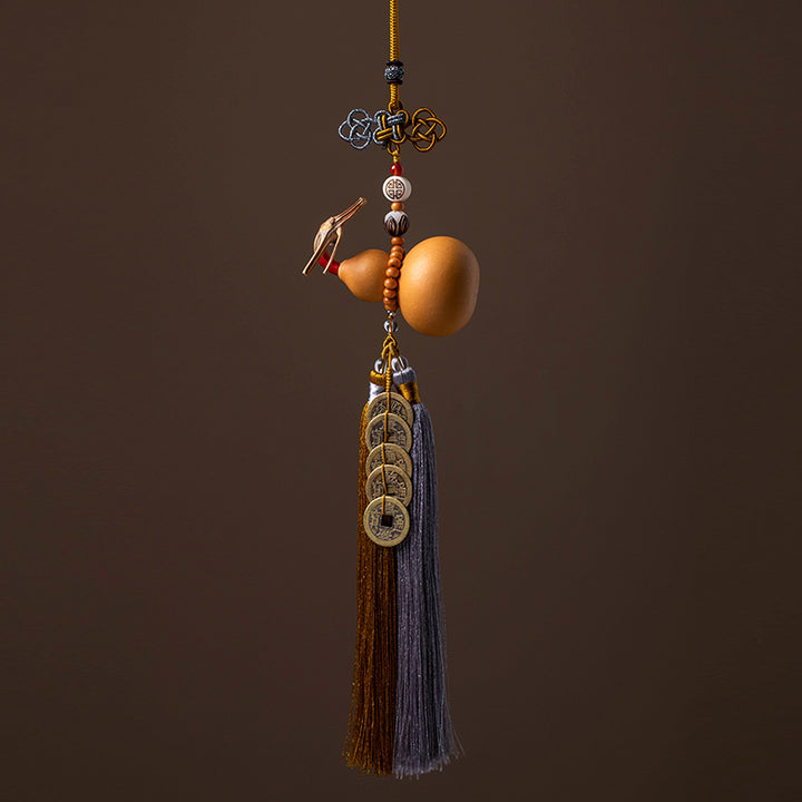 Buddha Stones Feng Shui Monety Tykwa Chiński Węzeł Szczęśliwe Monety Pięć Cesarskich Pieniędzy Bogactwo Frędzle Dekoracja