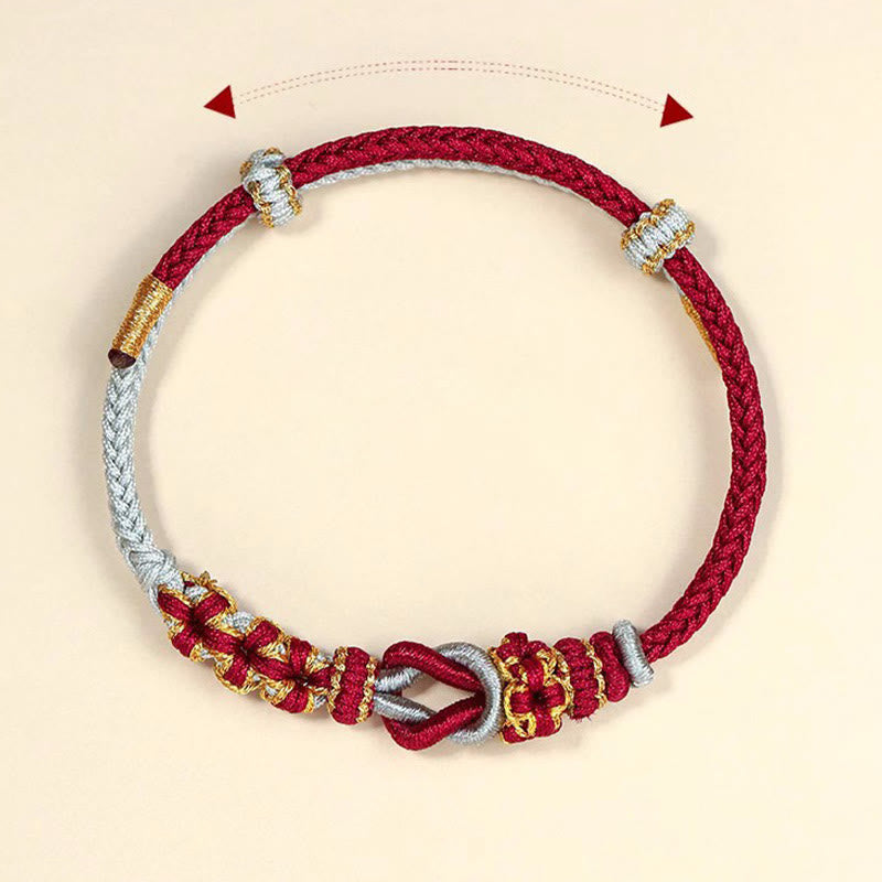 Bransoletka ochronna na szczęście z węzłami pokoju i ośmioma nitkami z Buddha Stones