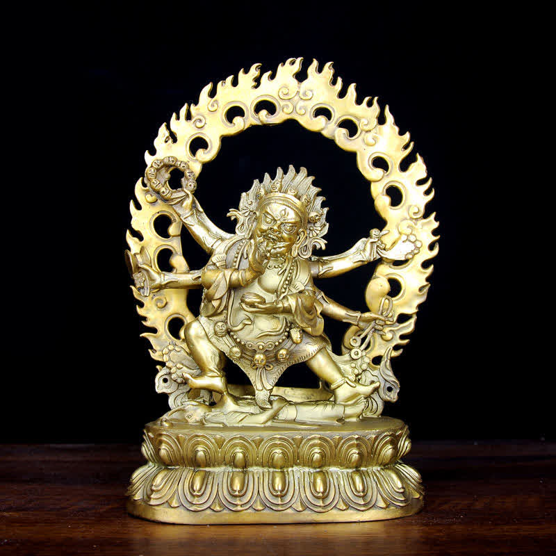 Tybetańska figurka Mahakali Bodhisattwy Współczucie Miedziana statua Dekoracja