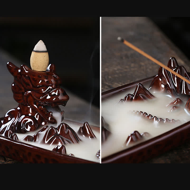 Buddha Stones Dragon Mountain Strength Ceramiczny palnik kadzidełkowy Dekoracja