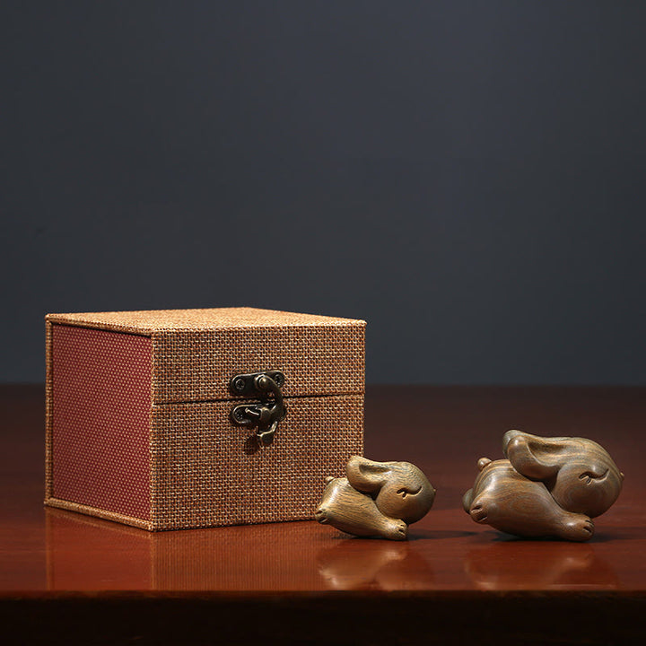 Buddha Stones Zielone Drzewo Sandałowe Małe Mini Słodkie Króliczki Króliczki Dekoracje Pokoju