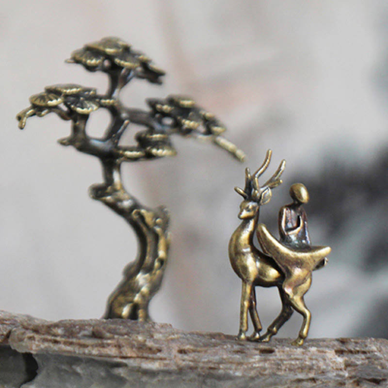 Buddha Stones Mini Medytacja Budda Metalowy Mnich Spokój Dekoracja Domu