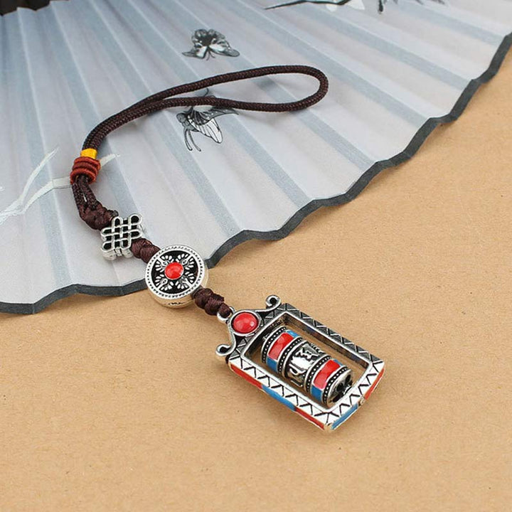 Buddha Stones Sześć Prawdziwych Słów Modlitewny Obrót Koła Węzeł Błogosławieństwo Brelok Dekoracja