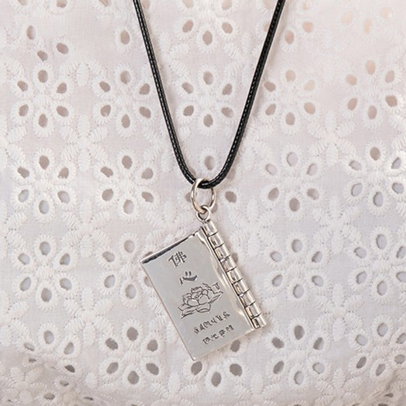 Buddha Stones 990 Srebro Sterling Sutra Serca Wielkie Współczucie Shurangama Mantra Lotus Vajra Naszyjnik Wisiorek Pokoju - image 6