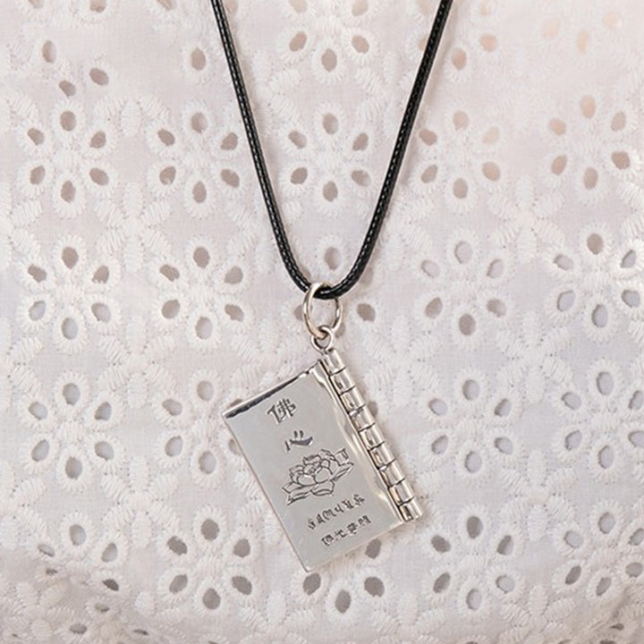 Buddha Stones 990 Srebro Sterling Sutra Serca Wielkie Współczucie Shurangama Mantra Lotus Vajra Naszyjnik Wisiorek Pokoju - image 6