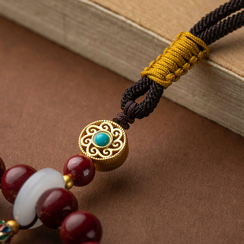 Buddha Stones Naturalne Cynober Życzenie Ruyi Pokój Błogosławieństwo Wisząca Dekoracja Samochodowa