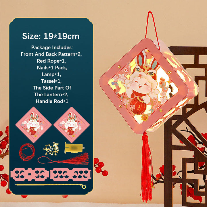 Buddha Stones DIY Powodzenia Uroczy Królik Papierowy Lampion Lampion Dekoracja Latarni Festiwalu Środka Jesieni