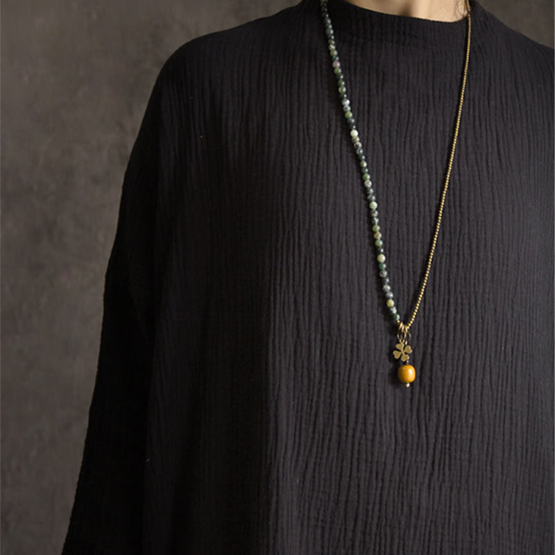 Bransoletka Buddha Stones Kamienie Agat Mchu Miedź Szczęście Wielowarstwowa