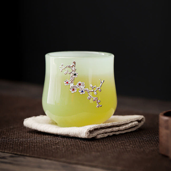 Buddha Stones Lotos Smok Feniks Kwiat Ceramiczny Filiżanka Filiżanki do Herbaty