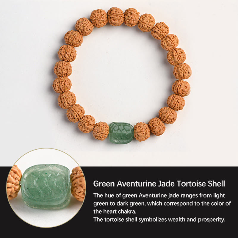 Buddha Stones Tybet Rudraksha Bodhi Seed Bransoletka Bogactwa Pomyślności