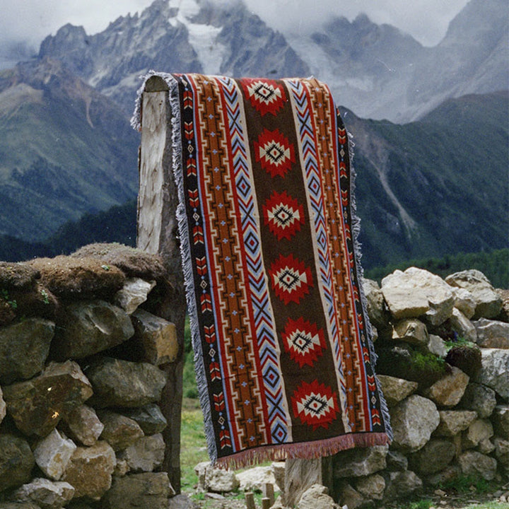 Geometryczny ciepły wygodny koc kempingowy do biura domowego