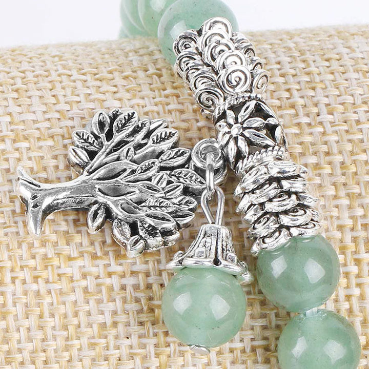 Buddha Stones Naturalne Kamień Szlachetny Drzewo Życia Szczęśliwy Talizman Bransoletka Elastyczna