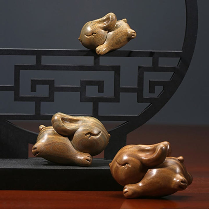 Buddha Stones Zielone Drzewo Sandałowe Małe Mini Słodkie Króliczki Króliczki Dekoracje Pokoju