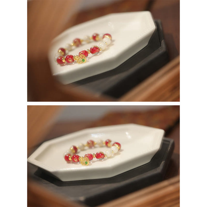 Buddha Stones Tykwa Bóg Bogactwa Urok Fortuny Liuli Szklane Koraliki Kadzidło Popiół Porcelanowa Bransoletka Koralikowa