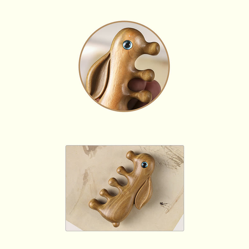 Mały liść czerwonego drzewa sandałowego Zielone drzewo sandałowe Piękny króliczek relaksujący grzebień do masażu